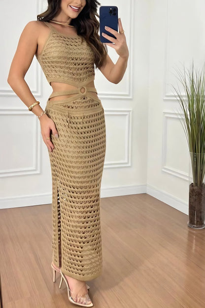 Lisa - Elegantes Strick-Maxikleid
